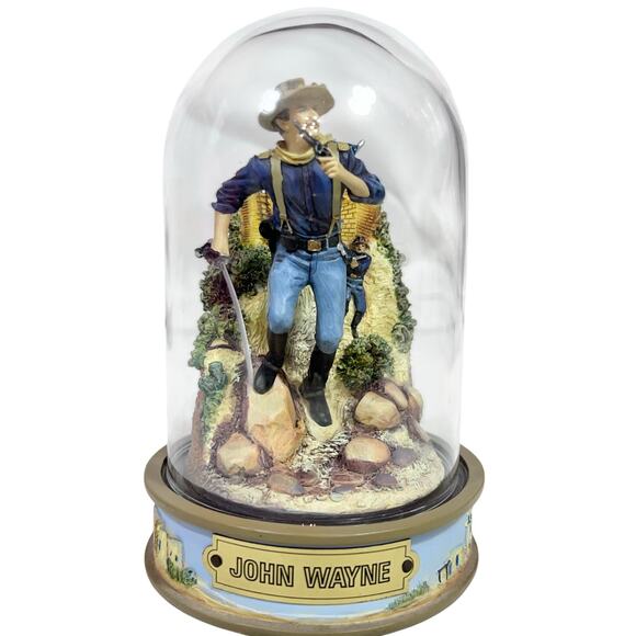 Franklin Mint John Wayne Hand Painted Sculptures Lot 4 Glass Globe Mint Cond - Picture 5 of 11